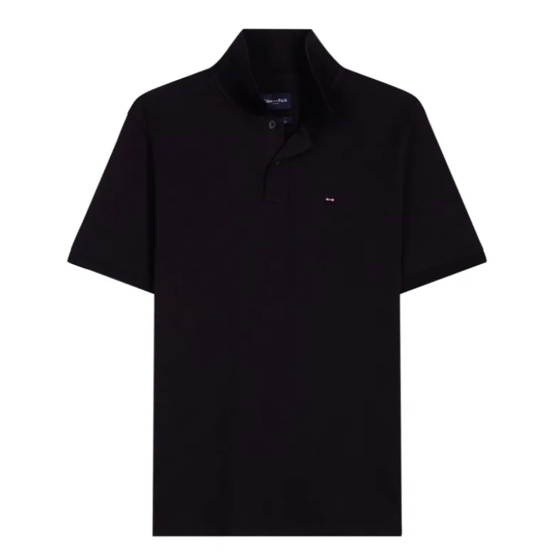 Polo homme Eden Park noir manches courtes CLAS