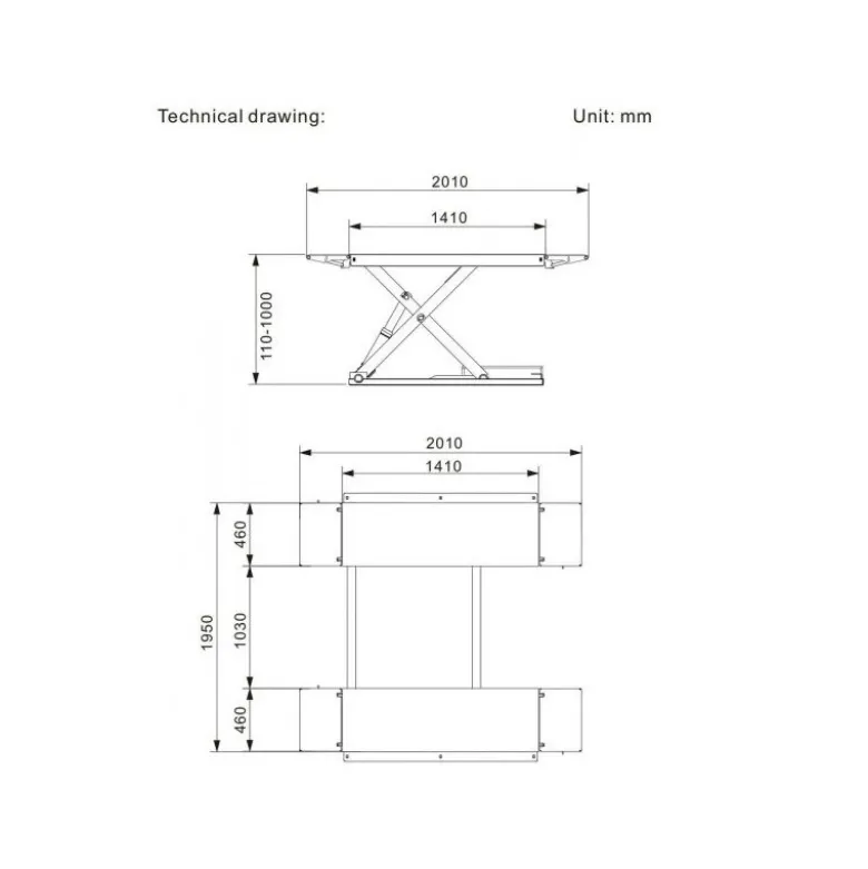 Pont Ciseaux Mobile Basse Levée 230V 3T Clas - PE 6102M