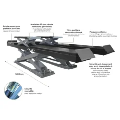 Pont Ciseaux 400V 5.5T Extra Plat à Encastrer + Auxiliaire 4.5T CLAS - PE 6351T