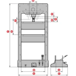 Presse D'Atelier Oléopneumatique À Commande À Pieds 50T Mega - Prp50