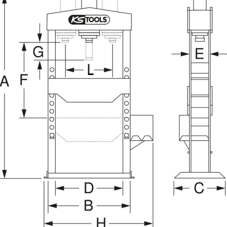 Presse hydraulique d’établi 15 Tonnes KS TOOLS 160.0112