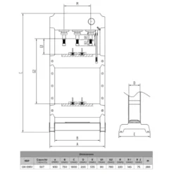 Presse hydro-pneumatique 50t verin coulissant double commande CLAS OH 0951