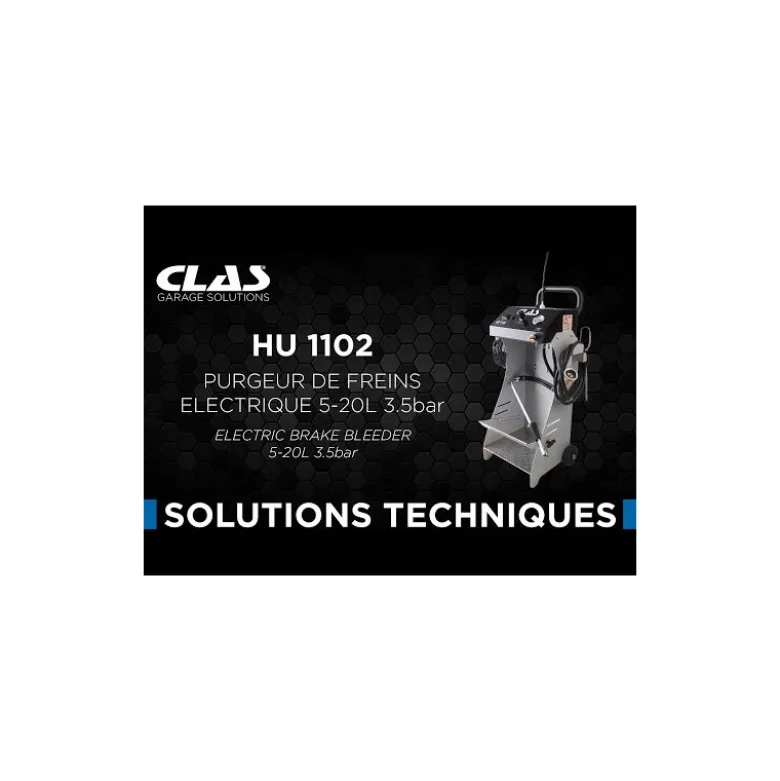 Purgeur de freins et d'embrayages electrique 5-20l 3.5bar CLAS HU 1102