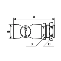 Raccord fileté femelle pour traversée de cloison Européen 7.4 mm Prevost ESI 072103