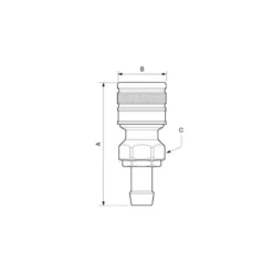 Raccord pour flexible à obturation (Ø int. tuyau de 13 à 19mm) PREVOST
