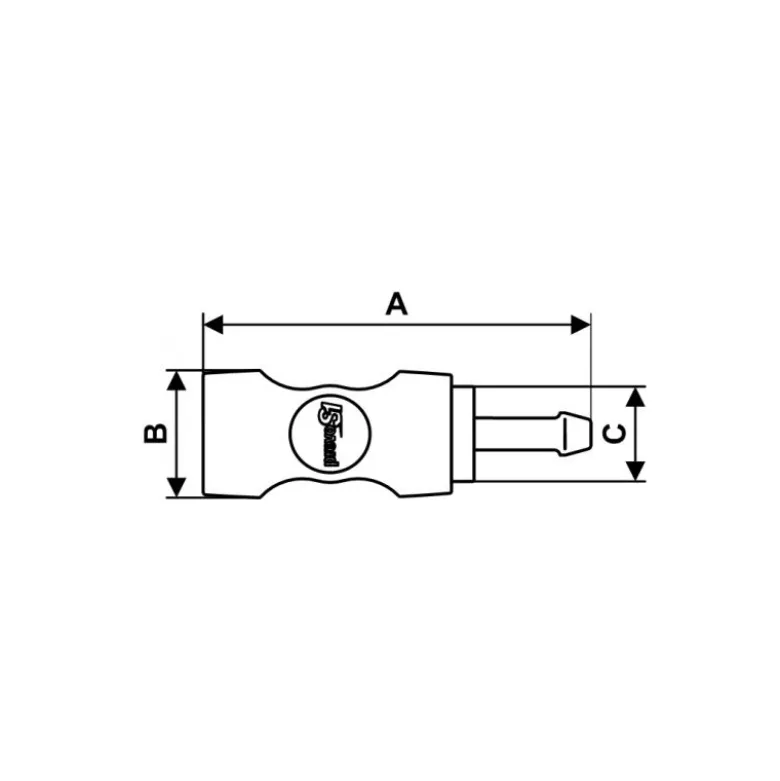 Raccord pour flexibles passage 8mm - PREVOST