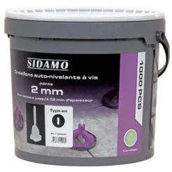 Seau de croisillons auto-nivelants en I à vis 2mm pour 3 à 18mm 1000 pièces SIDAMO - 11255923