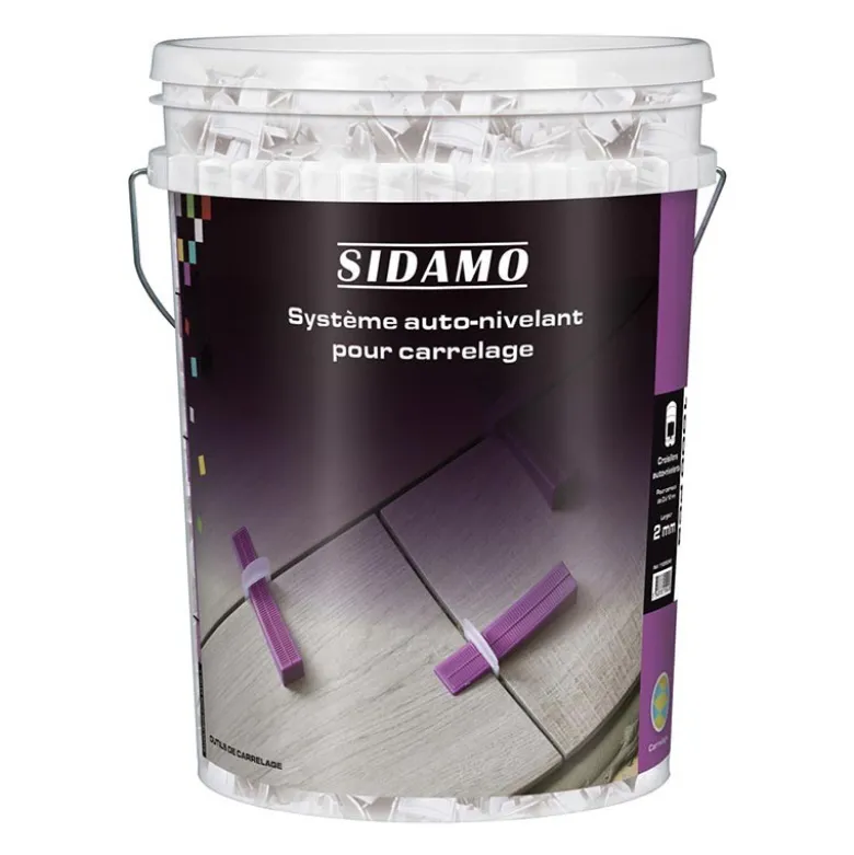 Seau de croisillons auto-nivelants 2 mm 1000 pièces SIDAMO 11255303