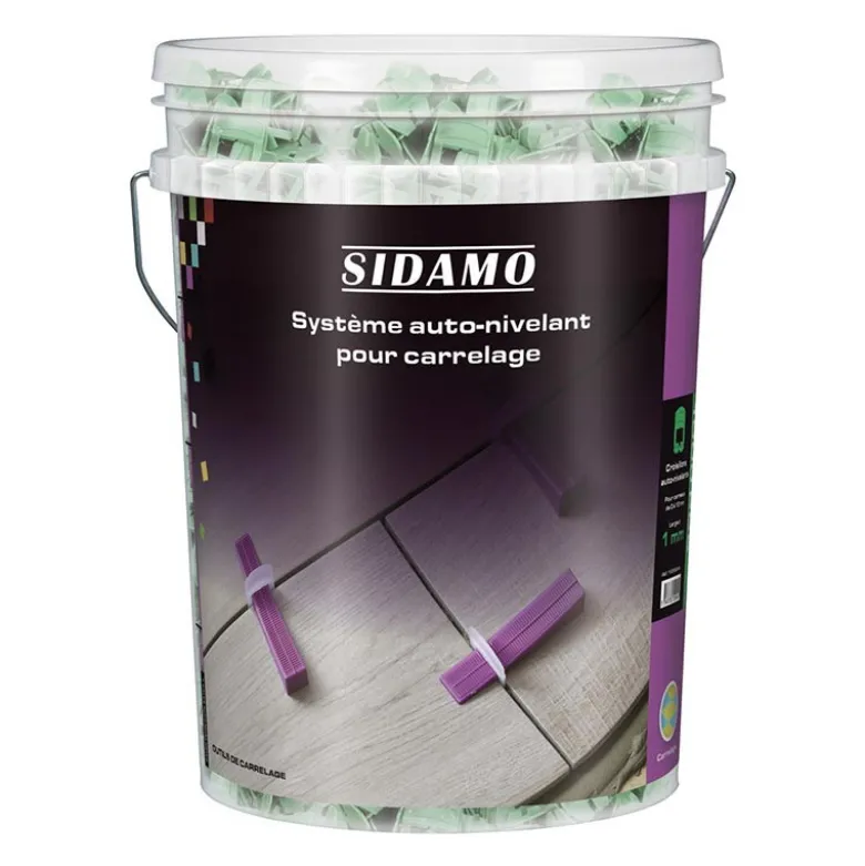 Seau de croisillons auto-nivelants 2 mm 1000 pièces SIDAMO 11255303