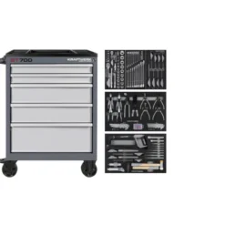 Servante BASIC BT700 5 tiroirs + Composition 172 outils KRAFTWERK - 102.115.101
