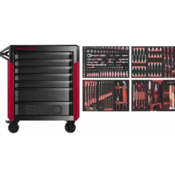 Servante d'atelier Pro line PT800 7 tiroirs équipée de 220 pièces KRAFTWERK 102.417.004