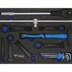 Servante d'atelier 7 tiroirs avec porte équipée de 225 outils BRILLIANT TOOLS - BT153225