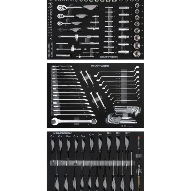 Servante d'atelier 7 tiroirs BT700 avec 154 outils KRAFTWERK 102.115.100