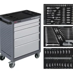 Servante d'atelier 7 tiroirs BT700 avec 154 outils KRAFTWERK 102.115.100