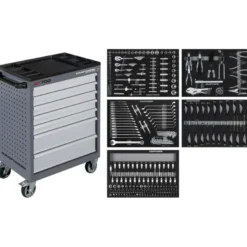 Servante d'atelier 7 tiroirs BT700 avec 274 outils KRAFTWERK 102.117.106