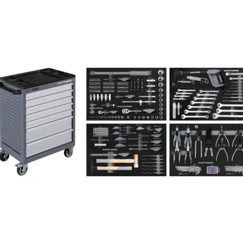 Servante d'atelier 7 tiroirs BT700 avec 337 outils KRAFTWERK - 102.117.103