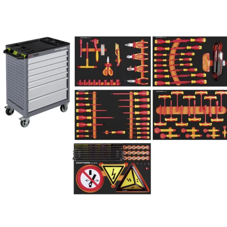 Servante d'atelier 7 tiroirs BT700 avec 103 outils VDE KRAFTWERK