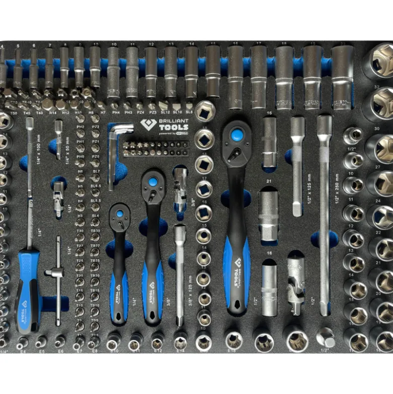 Servante d'atelier 7 tiroirs équipée de 473 outils BRILLIANT TOOLS - BT153473