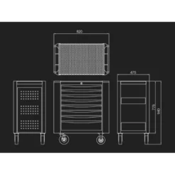 Servante D'Atelier 8 Tiroirs Série Bumper : Grise King Tony - 876348GG
