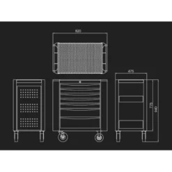 Servante D'Atelier 7 Tiroirs Série Bumper : Grise King Tony - 876347BG