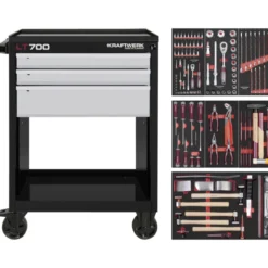Servante LT700 3 tiroirs + Composition 119 outils KRAFTWERK - 102.103.201