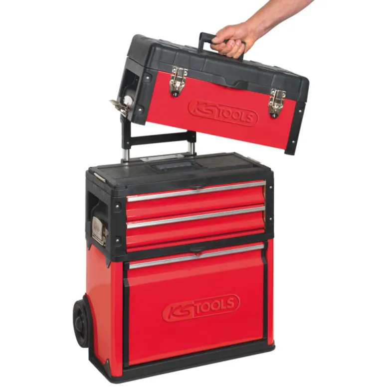 Servante mobile en métal et PVC à 4 compartiments Ks Tools 850.0340