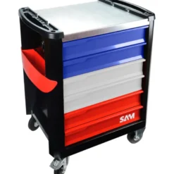 Servante 30N - 6 Tiroirs - Bleu Blanc Rouge - Plateau Acier Sam Outillage - Servi-630N-Fr