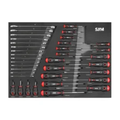 Servante 30n - 6 tiroirs - grise - mecanique - 242 outils SAM - CPP-242PM