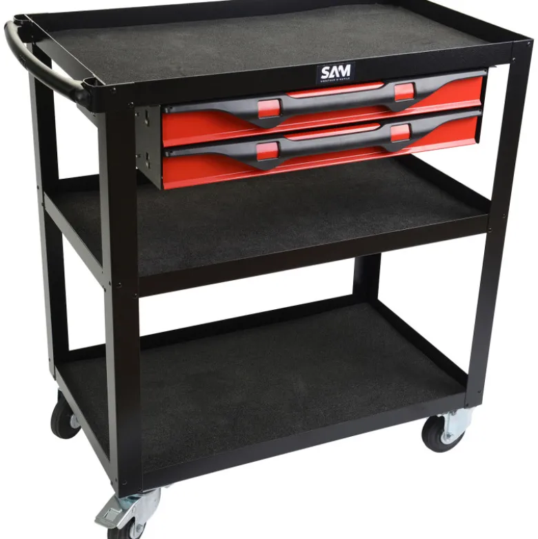 Servante - 3 Plateaux Avec 2 Tiroirs Sam Outillage - Servi-3P2T