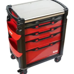 Servante 41 - 5 Tiroirs - A Badge Magnetique - Rouge SAM Outillage - 415-SAB