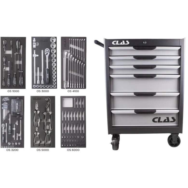 Servante 6 tiroirs + 154 outils CLAS EG 6154