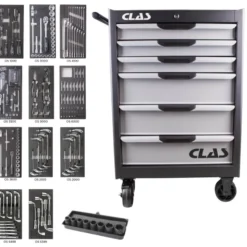 Servante 6 tiroirs + 214 outils CLAS EG 6245
