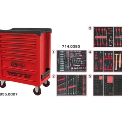 Servante 7 Tiroirs RACING EDITION + Composition 384 outils KS TOOLS 855.7380
