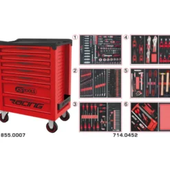 Servante 7 Tiroirs RACING EDITION + Composition 455 outils KS TOOLS 855.7452