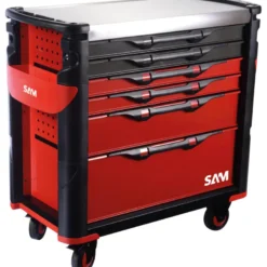 Servante 41 - Xl - 6 Tiroirs - Rouge - Plateau Inox Sam Outillage - 416-Axl