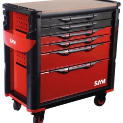 Servante 41 - Xl - 6 Tiroirs - Rouge - Plateau Bois Sam Outillage - 416-Bxl