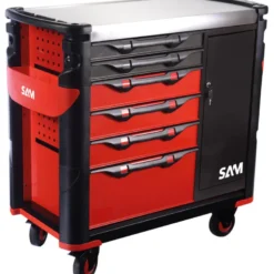 Servante 41 - Xxl 6 Tiroirs - Avec Armoire Et Plateau Inox Sam Outillage - 416-Axe