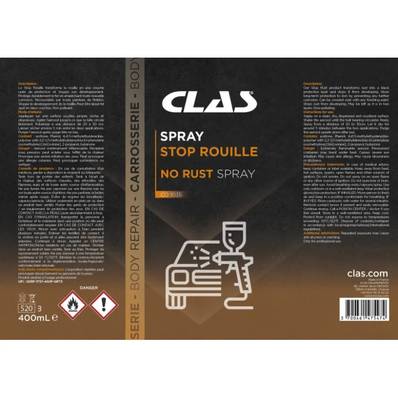 Spray stop rouille 400ml CLAS CO 1035