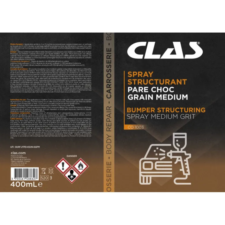 Spray structurant pare choc grain medium 400ml CLAS CO 1003