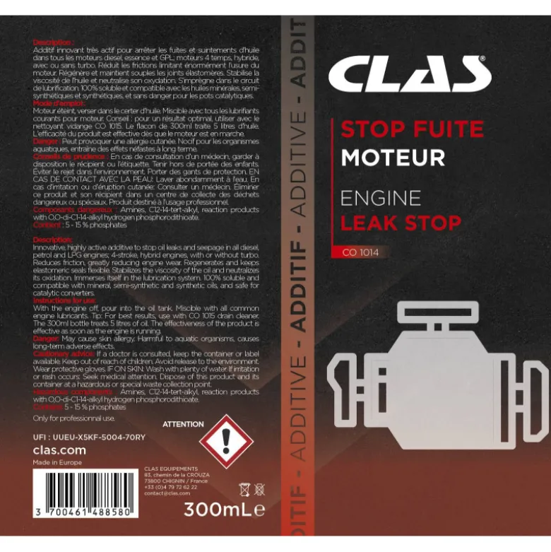Stop fuite moteur 300ml CLAS CO 1014
