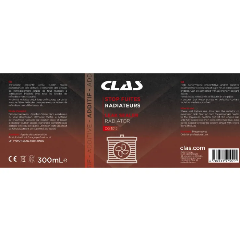 Stop fuites radiateurs 300ml CLAS CO 1012