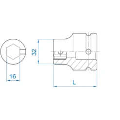 Support 3/4" À Chocs Pour Embouts 6 Pans Série 1740 King Tony - 609616M