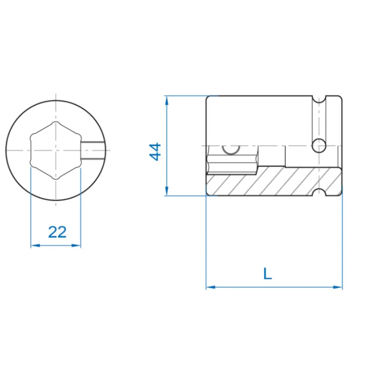 Support 3/4" À Chocs Pour Embouts 6 Pans Série 1954 King Tony - 609622M