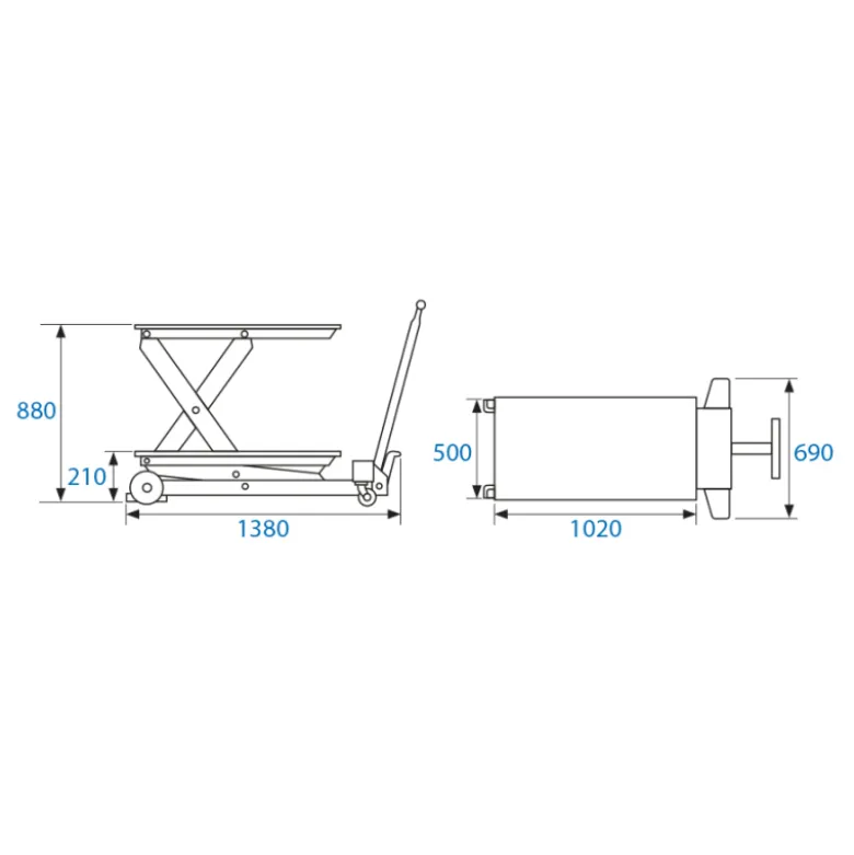Table Élévatrice Manuelle 1500Kgs Simple Ciseaux King Tony - 9TYC1101500