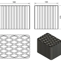 Tampon caoutchouc rectangulaire 160x120x115mm CLAS EG 1143
