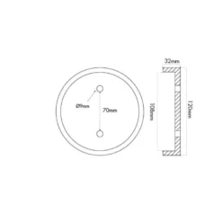 Tampon caoutchouc rond avec renfort 2 rondelles metalliques ø120x32mm CLAS EG 1146