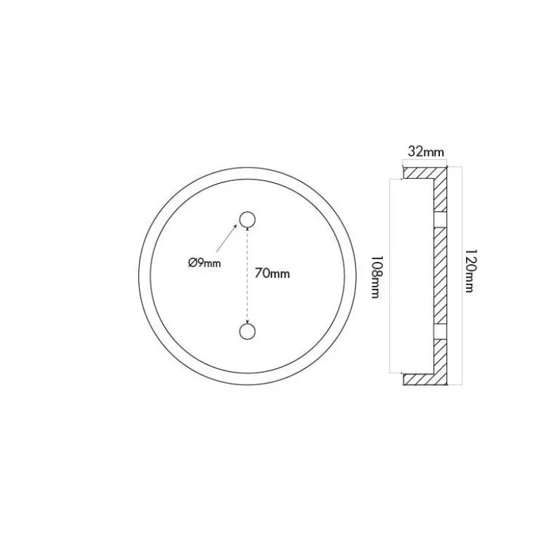 Tampon caoutchouc rond avec renfort 2 rondelles metalliques ø120x32mm CLAS EG 1146