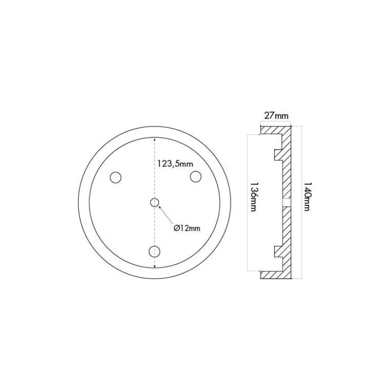 Tampon caoutchouc rond ø140x27mm CLAS EG 1145