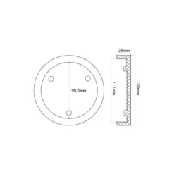 Tampon caoutchouc rond ø120x26mm CLAS EG 1139