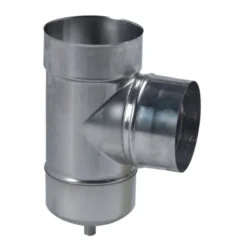 Té avec purge simple paroi inox P.R.H pour gaz intérieur ou extérieur Ø125 à 300mm - SOVELOR